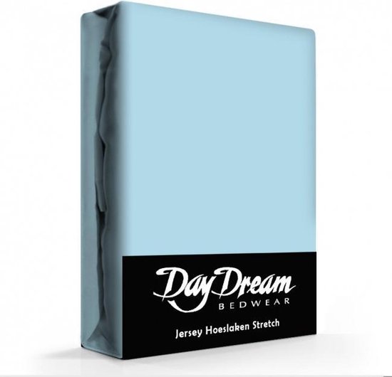 Day Dream - Hoeslaken - Jersey - 90 x 200 cm - Blauw - Day Dream