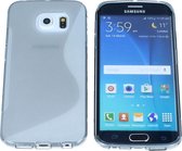 Samsung Galaxy S6 Edge S Line Gel Silicone Case Hoesje Transparant Grijs Grey