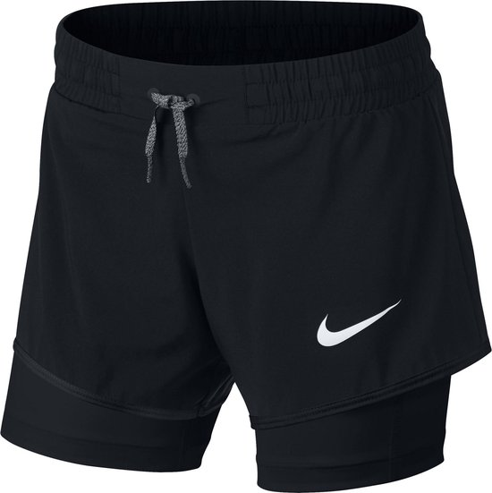 Nike Fitness Short 2In1 Sportbroek Meisjes - Zwart/Wit | bol.com