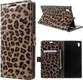 Leopard bruin wallet hoesje Sony Xperia Z4