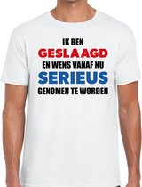 Ik ben geslaagd serieus t-shirt wit heren 2XL