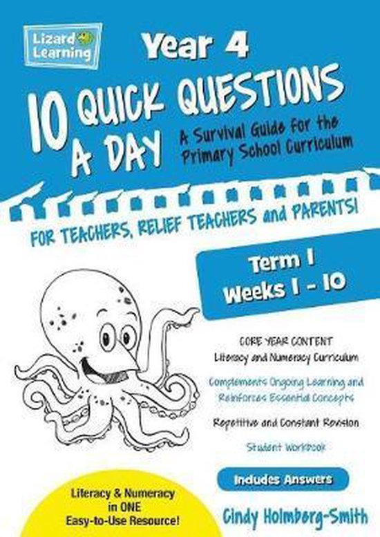 Lizard Learning 10 Quick Questions A Day Year 4 Term 1 - cover