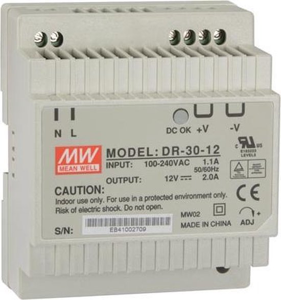 Bol Com Voeding 1 Uitgang 30 W 12 V 2 A Din Railmontage Voor Industrieel Gebruik