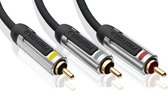 Profigold PROV5305 video kabel adapter 5 m 3 x RCA Zwart, Zilver