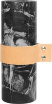 TAK Design Vase Carlo L - Incl. Bracelet Cuir - Marbre - 8 x 22 cm - Zwart