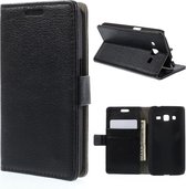 Litchi wallet hoesje Samsung Galaxy Core Prime zwart