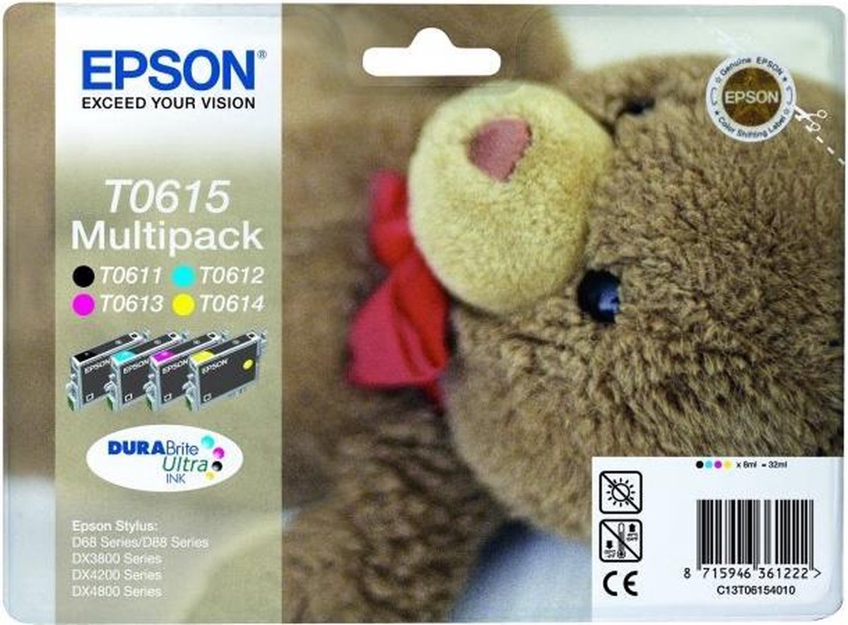 Epson inktcartridge T0615, 250 pagina's, 4 kleuren