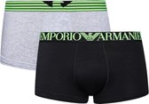 Emporio Armani Double Logo Waistband 2-Pack Trunk boxers Black/Melange Grey-M