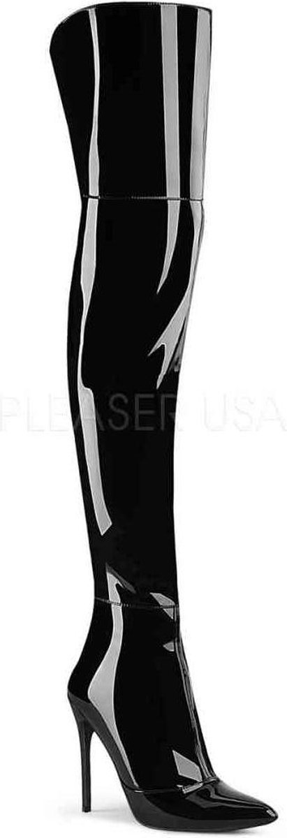 COURTLY-3012 - (EU 44 = US 13) - 5 Stretch Thigh High Boot, Back Zip