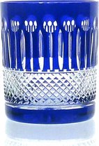 Kristallen whiskeyglazen  - Whiskyglas CHRISTINE - cobalt - set van 2 glazen - gekleurd kristal