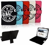 Hudl 7 Inch Tesco Tablet Fragile Print Case, Trendy Hoesje, Kleur Wit, merk i12Cover