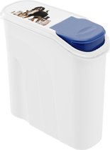 Rotho Mypet Voeder Strooibus - Hondenvoerbewaarbak - 28x12x28 cm 6 l Wit Blauw