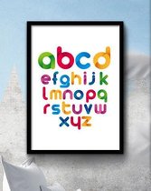 Postercity - Design Canvas Poster Gekleurde ABC tot Z alfabet / Kinderkamer / Muurdecoratie / 40 x 30cm / A3