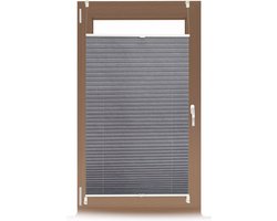 plisségordijn grijs - 80x130 cm - zonder boren - met klemmen - lichtdoorlatend