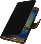 Zwart Krokodil Booktype Samsung Galaxy A7 2015 Wallet Cover Hoesje