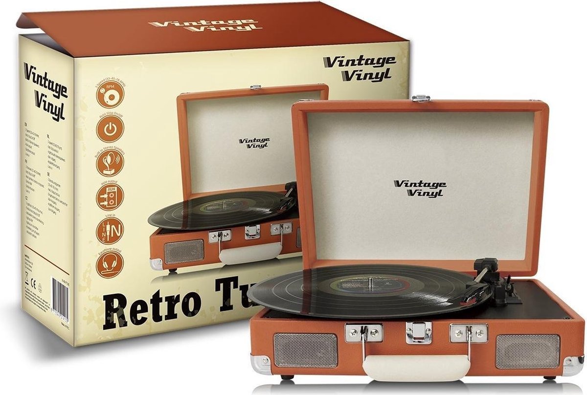 Retro Vintage Koffer - Vinyl Pick Up LP - Grammofoon Draaitafel Lu | bol.com