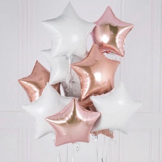 Folie Ster Ballonnenset Rose Gold & Wit 10 stuks | Folieballonnen | Helium  ballon |... | bol.com