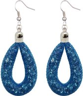 Fako Bijoux® - Oorbellen - Sterrenstof Druppel Mini - Royal Blauw