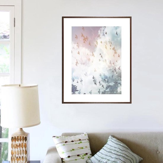 Homedecoration Easy - Cadre photo - Format photo 33x70 cm - Synthétique - marron avec structure en bois