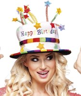 8 stuks: Hoed Rainbow pie - Happy Birthday