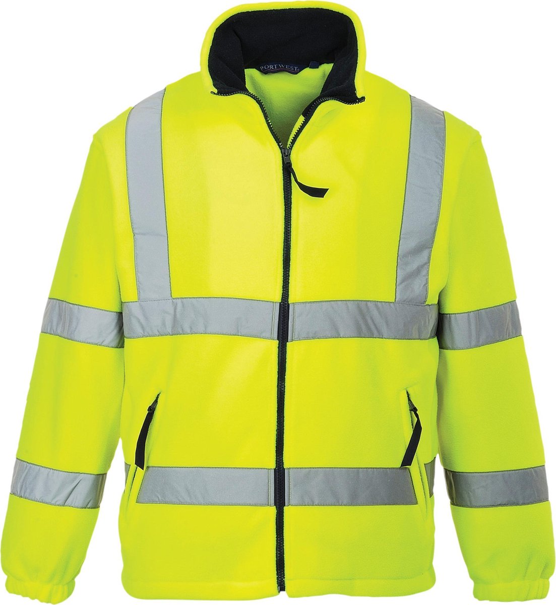 Fleese jack F300 Geel met reflecterende strepen Maat L