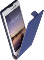 LELYCASE Lederen Blauw Flip Case Cover Hoesje Huawei Ascend P7