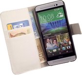 Lelycase  Bookcase  HTC One E8 Ace Flip Cover Wallet Hoesje Wit