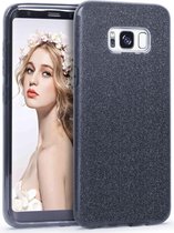 HB Hoesje Geschikt voor Samsung Galaxy S8 - Glitter Back Cover - Zwart