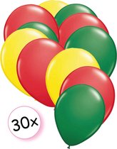 Ballonnen Geel, Rood & Groen 30 stuks 27 cm
