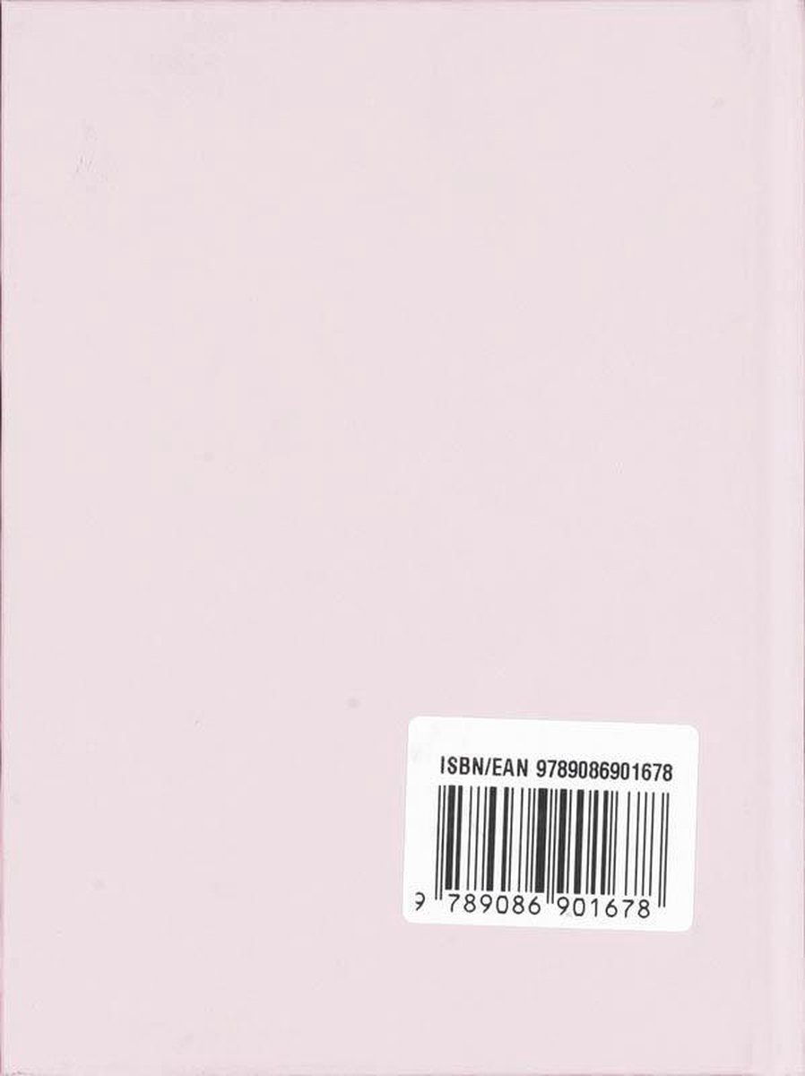 Roze kaft met ISBN/EAN barcode.