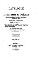 Catalogue de livres rares et precieux