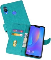 Hoesje Geschikt voor de Huawei P Smart Plus - Kaarthouder Book Case Telefoonhoesje - Groen