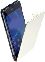 Sony Xperia Z3 Mini Lederlook Flip Case hoesje Wit