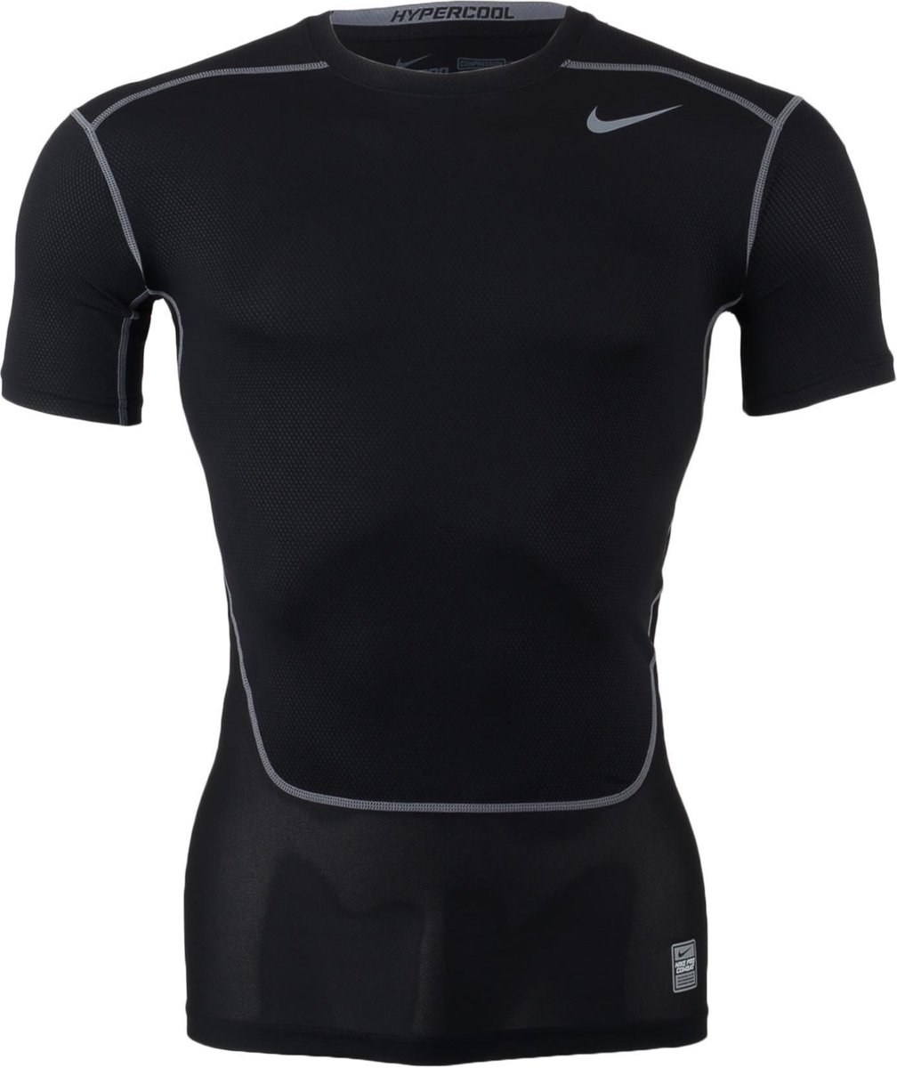 valuta Marine pomp Nike Pro Combat HyperCool SS Compression 3.0 Sportshirt - Maat XL - Mannen  - zwart/grijs | bol.com