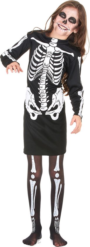 Zwart skelettenkostuum voor meisjes - Verkleedkleding