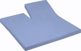 Damai - Hoeslaken split (tot 35 cm) - Katoen - 180 x 200 cm - Azure