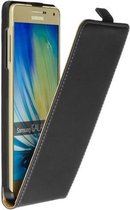 Lederen Zwart Samsung Galaxy A7 Flip case case Telefoonhoesje