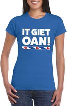 Blauw t-shirt Friesland It Giet Oan dames XL