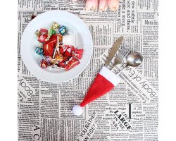 Kerst - Bestekhouders - Kerstmuts - 5 stuks - Kerstdecoratie