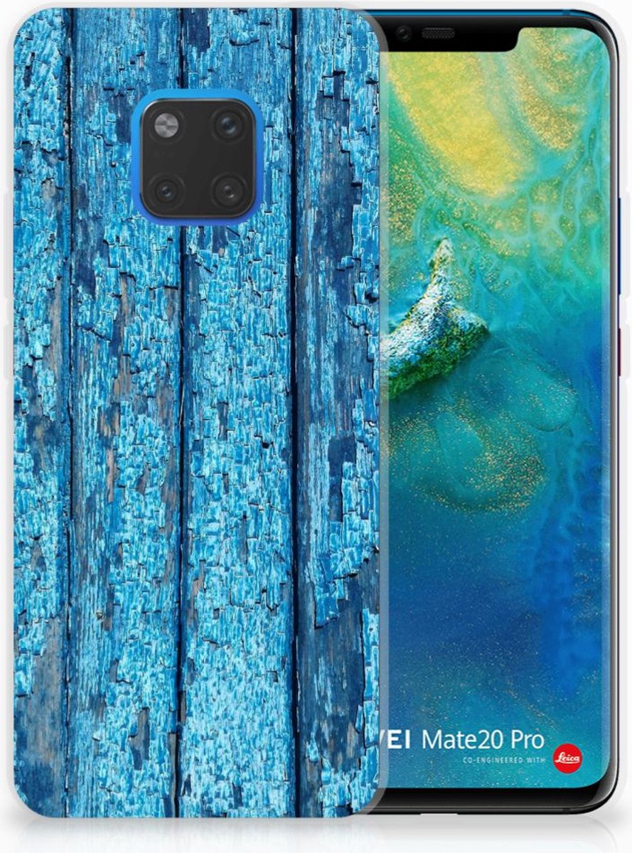Huawei Mate 20 Pro Bumper Hoesje Wood Blue