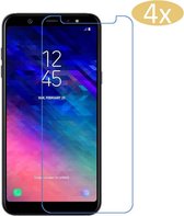 4 Stuks Pack Samsung Galaxy A6 (2018) Screenprotector Tempered Glass Glazen Gehard Transparant 9H 2.5D - van iCall