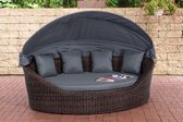 Clp Cancun - Lounge bed - kleur wicker : bruin gemeleerd kleur hoes : ijzergrijs