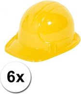 6 casques de construction pour enfants jaunes bon marché