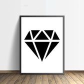 Zwart-wit poster Diamond (50x70cm)