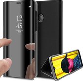 Spiegel Hoesje geschikt voor Huawei P Smart (2019) Lederen Wallet Book Case van iCall - Zwart