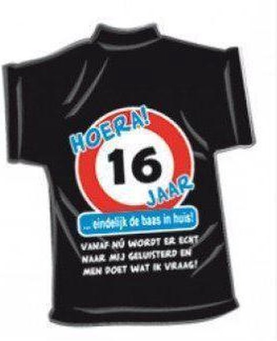 Zwart mini T-Shirt voor een 16 jarige. Inculsief zuignap. | bol.com