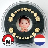 Magnetisch Tandendoosje - Firsty Round Magnetic - zwart - jongen/meisje - Inclusief Logboekje NL, Hoera-Sticker en Verzending