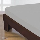 Homee Hoeslaken Katoen grijs 80x200 +30 cm eenpersoons bed - gladde 100% Katoen - Perfecte pasvorm