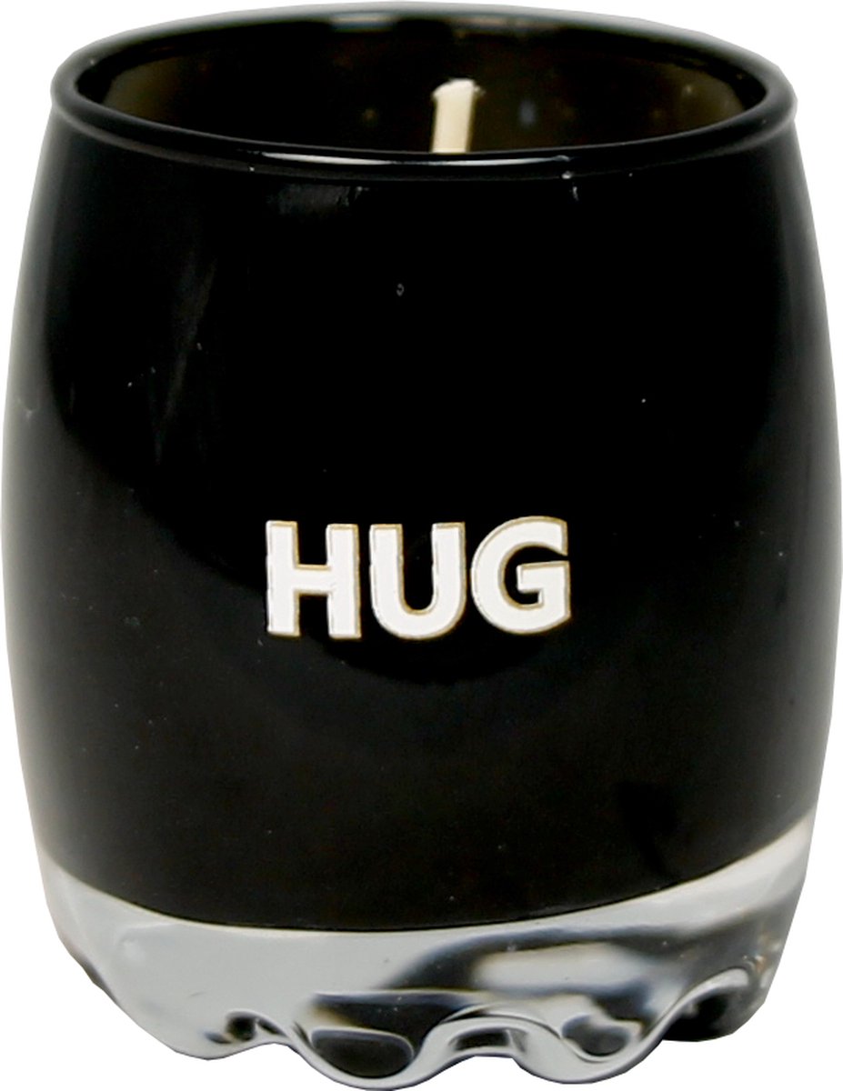 MY FLAME - mini sojakaarsje in shotglaasje - HUG - Warm Cashmere - 20 branduren - 5.5 x 6 cm