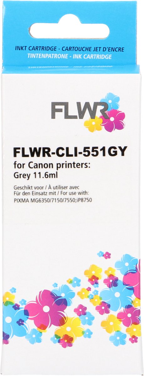 FLWR - Inktcartridge / CLI-551GY grijs - Geschikt voor Brother